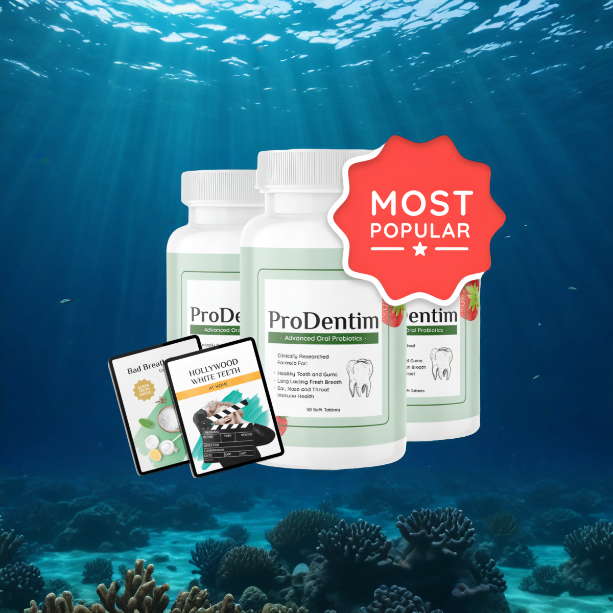 ProDentim - 3 Bottles + 2  Ebooks